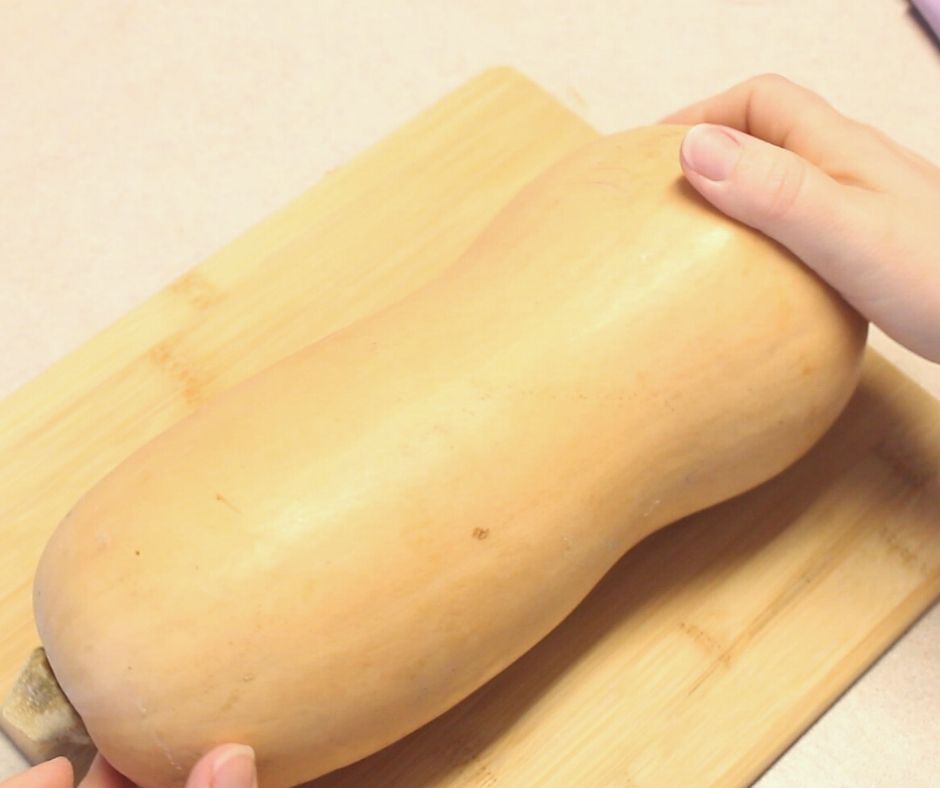 butternut squash on a cutting board