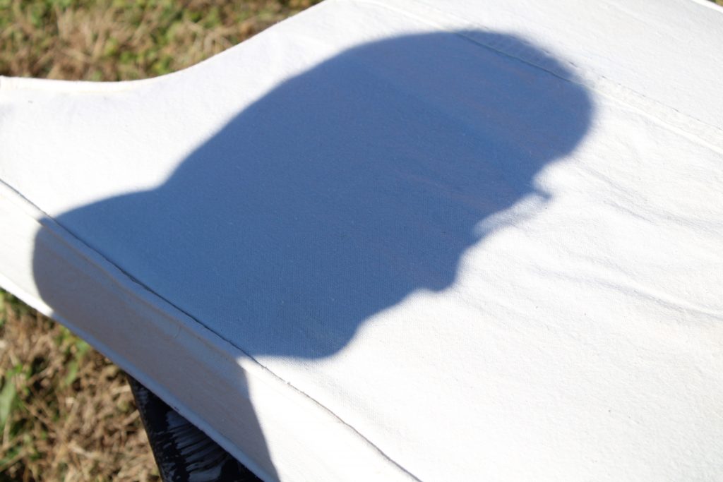 silhouette shadow on a drop cloth cushion cover. 
