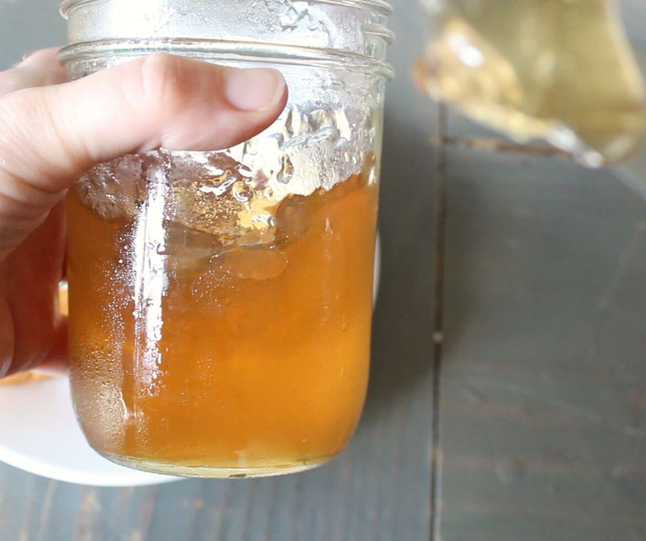 honey mesquite bean jelly in a jar