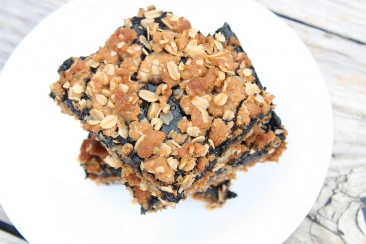 texas persimmon crumble bars on a white plate