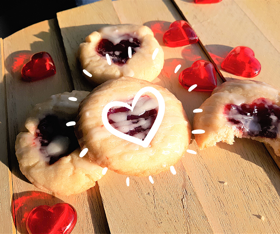 almond raspberry cookies for valentine's day