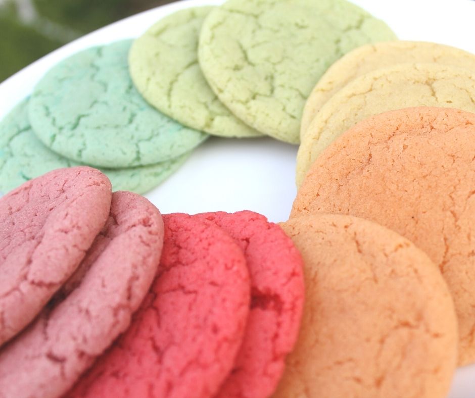 rainbow cookies on a plate